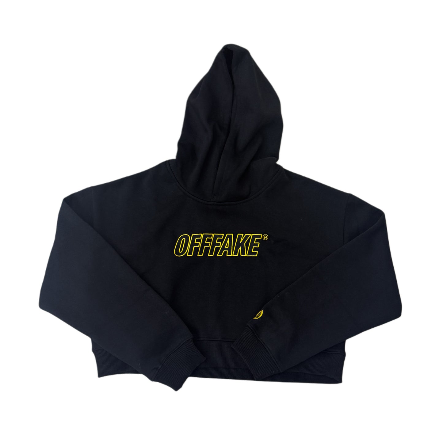 OF Golden Black Crop Top Hoodie